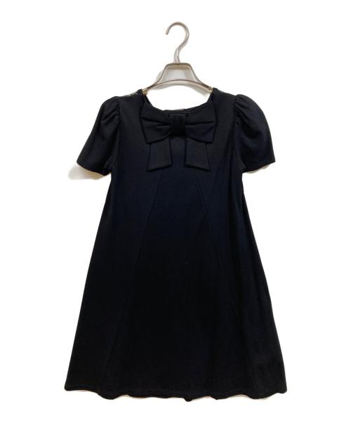RED VALENTINO（レッドヴァレンティノ）RED VALENTINO (レッドヴァレンティノ) シースルー切替ワンピース ブラック サイズ:XSの古着・服飾アイテム