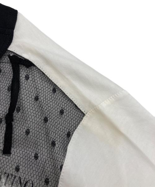 RED VALENTINO（レッドヴァレンティノ）RED VALENTINO (レッドヴァレンティノ) レース切替カットソー ホワイト サイズ:XSの古着・服飾アイテム