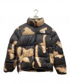 SUPREME×THE NORTH FACEシュプリーム×ザ ノース フェイス）の古着「Bleached Denim Print Nuptse Jacket」｜ブラック×ベージュ