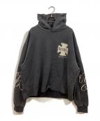 askyurselfアスクユアセルフ）の古着「ドロップショルダー vintage加工パーカー」｜ブラック