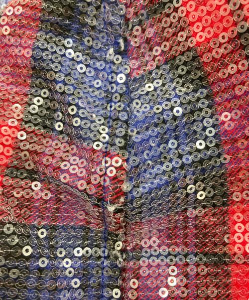 AFB（エーエフビー）AFB (エーエフビー) スパンコールジップパーカー マルチカラー サイズ:Mの古着・服飾アイテム