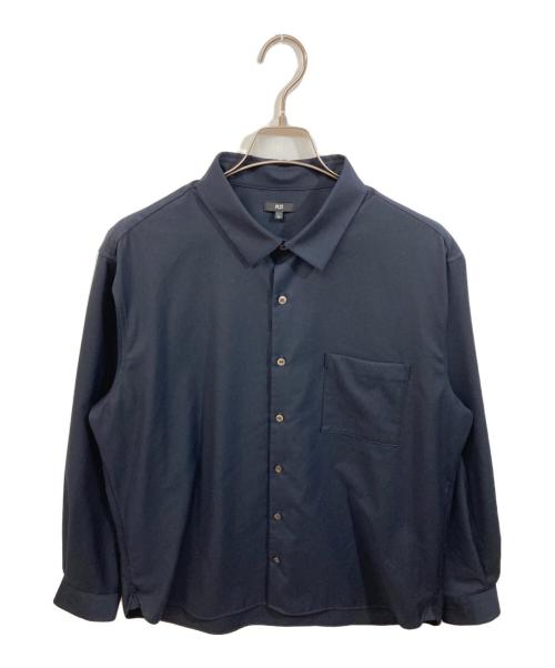 PLST（プラステ）PLST (プラステ) レーヨンブレンドレギュラーカラーシャツ ブラック サイズ:	SIZE XLの古着・服飾アイテム