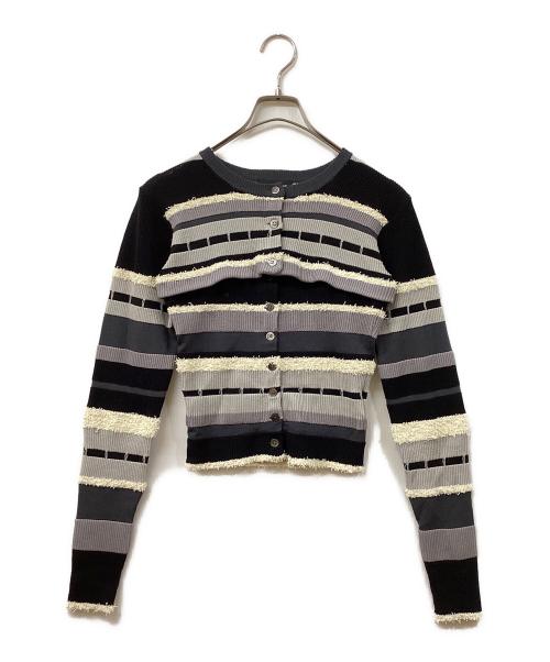 MAISON SPECIAL（メゾンスペシャル）MAISON SPECIAL (メゾンスペシャル) Multiway Colorful Border Cardiganカーディガン グレー サイズ:SIZE Freeの古着・服飾アイテム