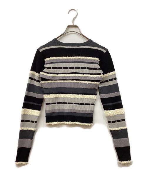 MAISON SPECIAL（メゾンスペシャル）MAISON SPECIAL (メゾンスペシャル) Multiway Colorful Border Cardiganカーディガン グレー サイズ:SIZE Freeの古着・服飾アイテム