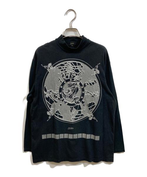 Jean Paul Gaultier FEMME（ジャンポールゴルチエ フェム）Jean Paul GAULTIER FEMME (ジャンポールゴルチエ フェム) モックネックプリントカットソー ブラック サイズ:	SIZE 40の古着・服飾アイテム