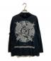Jean Paul GAULTIER FEMME（ジャンポールゴルチエ フェム）の古着「モックネックプリントカットソー」｜ブラック
