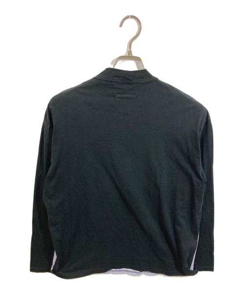 Jean Paul Gaultier homme（ジャンポールゴルチェオム）Jean Paul Gaultier homme (ジャンポールゴルチェオム) モックネックプリントカットソー ブラック サイズ:SIZE 48の古着・服飾アイテム