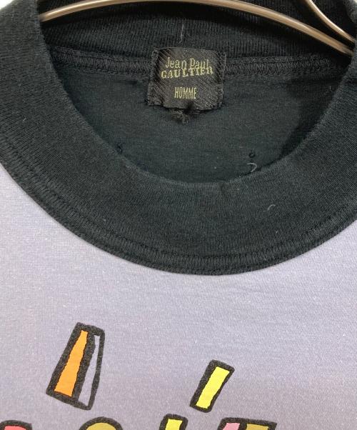 Jean Paul Gaultier homme（ジャンポールゴルチェオム）Jean Paul Gaultier homme (ジャンポールゴルチェオム) モックネックプリントカットソー ブラック サイズ:SIZE 48の古着・服飾アイテム