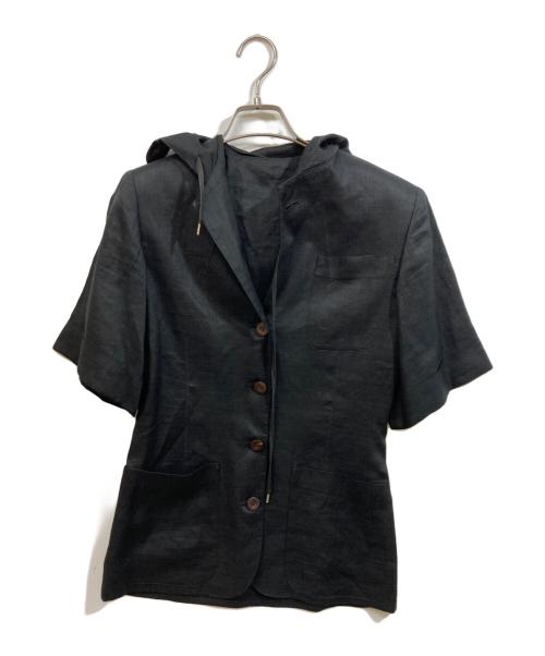 Jean Paul Gaultier FEMME（ジャンポールゴルチエ フェム）Jean Paul GAULTIER FEMME (ジャンポールゴルチエ フェム) フーデッド半袖ジャケット ブラック サイズ:	SIZE 40の古着・服飾アイテム