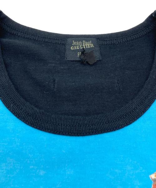 Jean Paul Gaultier FEMME（ジャンポールゴルチエ フェム）Jean Paul Gaultier FEMME (ジャンポールゴルチエ フェム) プリント半袖カットソー ブラック サイズ:40の古着・服飾アイテム