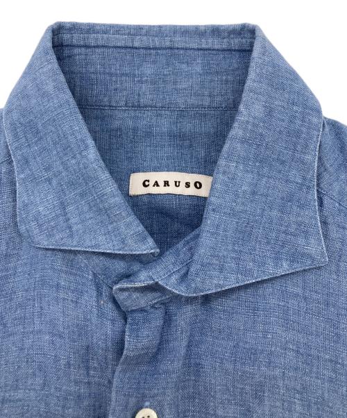 CARUSO（カルーゾ）CARUSO (カルーゾ) リネンシャツ ブルー サイズ:実寸をご確認くださいの古着・服飾アイテム