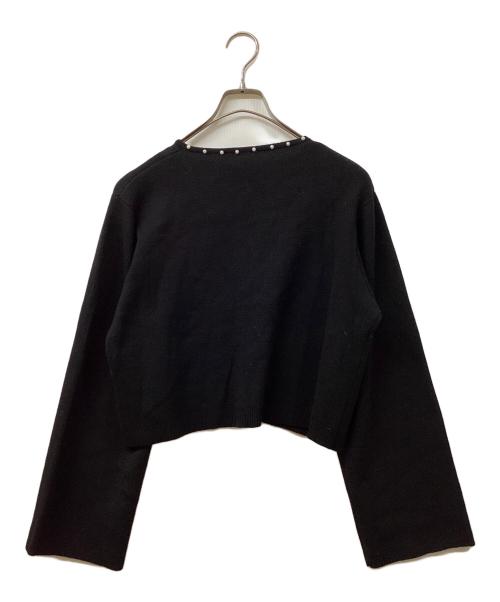 anuans（アニュアンス）anuans (アニュアンス) パールデザインニットカーディガン ブラック サイズ:	SIZE Freeの古着・服飾アイテム