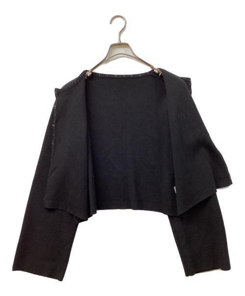 anuans（アニュアンス）anuans (アニュアンス) パールデザインニットカーディガン ブラック サイズ:	SIZE Freeの古着・服飾アイテム