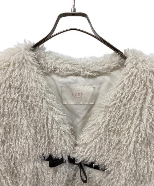 eimy istoire（エイミーイストワール）eimy istoire (エイミーイストワール) French poodle fur リボンジャケット ベージュ サイズ:	SIZE Freeの古着・服飾アイテム
