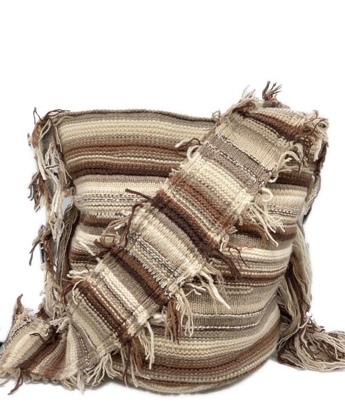 Chloe（クロエ）Chloe (クロエ) Jorge Multicolor Black Stripe Knit Bucket Bag ベージュの古着・服飾アイテム