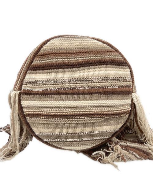 Chloe（クロエ）Chloe (クロエ) Jorge Multicolor Black Stripe Knit Bucket Bag ベージュの古着・服飾アイテム