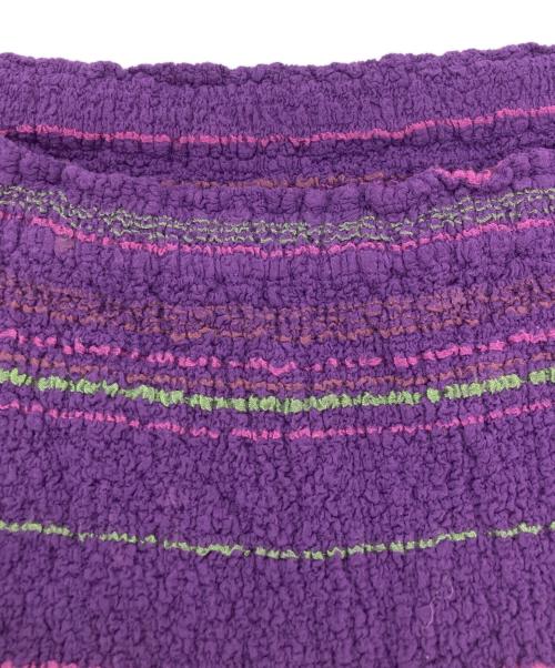 me ISSEY MIYAKE（ミーイッセイ ミヤケ）me ISSEY MIYAKE (ミーイッセイ ミヤケ) ボーダースカート パープル サイズ:実寸をご確認くださいの古着・服飾アイテム