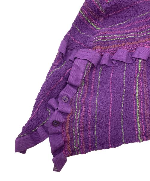 me ISSEY MIYAKE（ミーイッセイ ミヤケ）me ISSEY MIYAKE (ミーイッセイ ミヤケ) ボーダースカート パープル サイズ:実寸をご確認くださいの古着・服飾アイテム