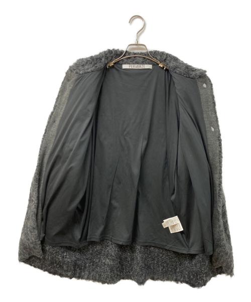 PERVERZE（パーバーズ）PERVERZE (パーバーズ) Teddy knit Coat グレー サイズ:Fの古着・服飾アイテム