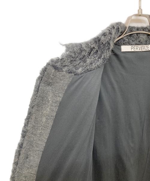 PERVERZE（パーバーズ）PERVERZE (パーバーズ) Teddy knit Coat グレー サイズ:Fの古着・服飾アイテム