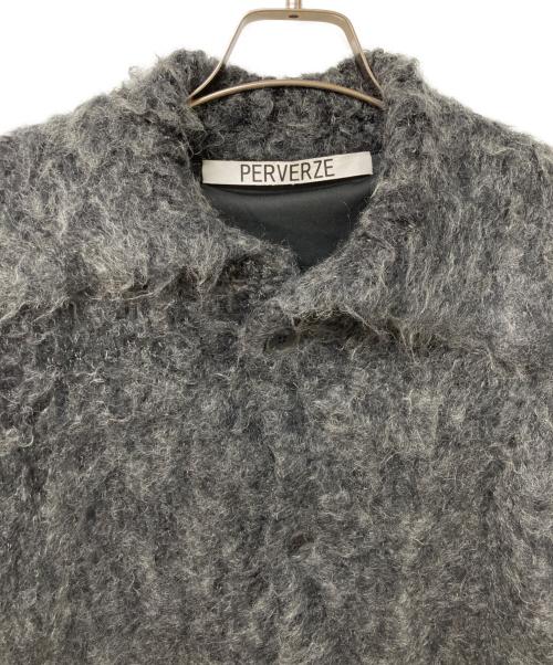 PERVERZE（パーバーズ）PERVERZE (パーバーズ) Teddy knit Coat グレー サイズ:Fの古着・服飾アイテム