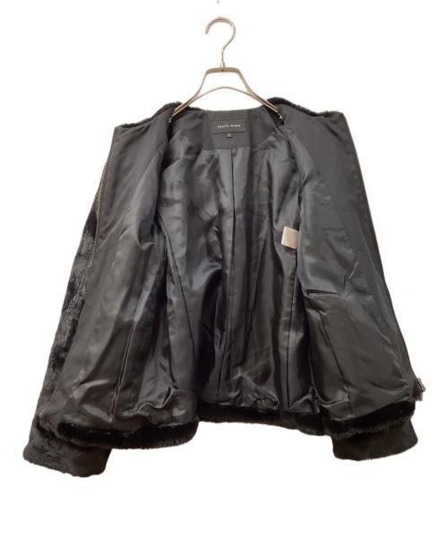 TRANS WORK（トランスワーク）TRANS WORK (トランスワーク) フェイクファーノーカラージャケット ブラック サイズ:	SIZE 38の古着・服飾アイテム