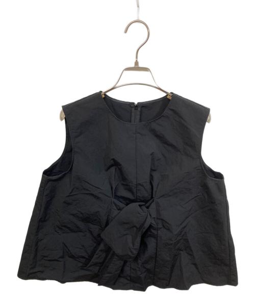 R（アール）R (アール) ウエストリボンノースリーブブラウス ブラック サイズ:46の古着・服飾アイテム