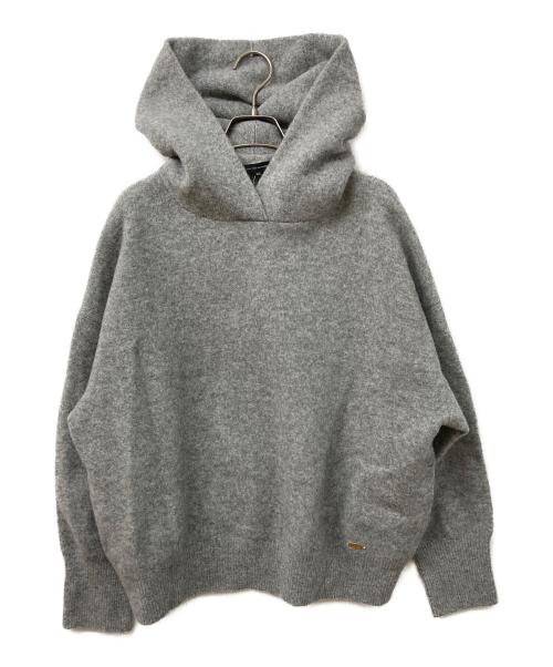 23区（ニジュウサンク）23区 (ニジュウサンク) フェルト ニットパーカー グレー サイズ:44の古着・服飾アイテム