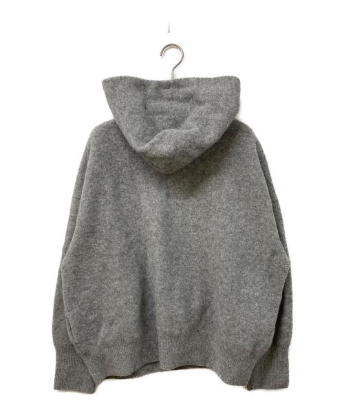 23区（ニジュウサンク）23区 (ニジュウサンク) フェルト ニットパーカー グレー サイズ:44の古着・服飾アイテム
