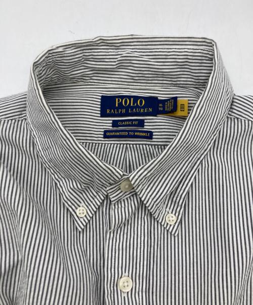 POLO RALPH LAUREN（ポロ・ラルフローレン）POLO RALPH LAUREN (ポロ・ラルフローレン) ストライプシャツ グレー サイズ:XLの古着・服飾アイテム