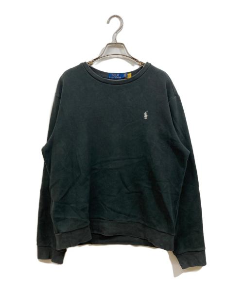 POLO RALPH LAUREN（ポロ・ラルフローレン）POLO RALPH LAUREN (ポロ・ラルフローレン) クルーネックスウェット ブラック サイズ:	SIZE Lの古着・服飾アイテム