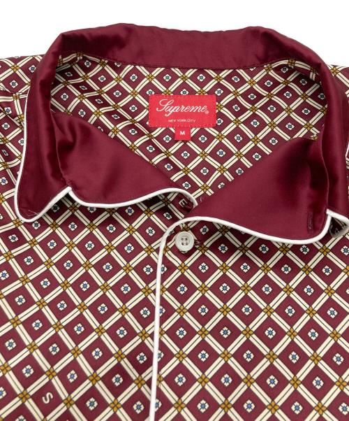 SUPREME（シュプリーム）SUPREME (シュプリーム) 総柄サテンパジャマセットアップ ボルドー サイズ:Mの古着・服飾アイテム