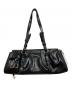 CHARLES & KEITH (チャールズアンドキース) ブリットン スエードルーシュドイロンゲイトショルダーバッグ ブラック：6000円