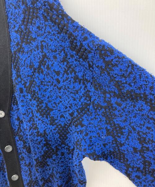 MAISON SPECIAL（メゾンスペシャル）MAISON SPECIAL (メゾンスペシャル) Damask Jacquard Prime-Over V-Neck Knit Cardigan ブルー サイズ:	SIZE 02の古着・服飾アイテム