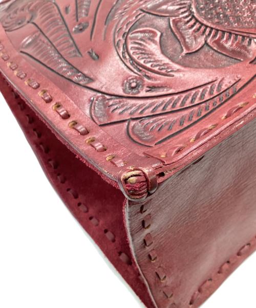 Carving Tribes（カービングトライブス）CARVING TRIBES (カービングトライブス) レザー型押しトートバッグ ブラウンの古着・服飾アイテム