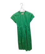 H BEAUTY&YOUTHエイチ ビューティー&ユース）の古着「TYPEWRITER CLOTH FRENCH SLEEVE DRESS/ワンピース」｜グリーン