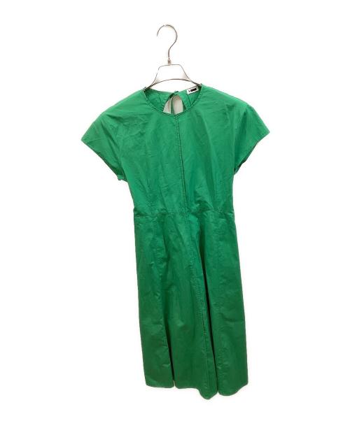 H BEAUTY&YOUTH（エイチ ビューティー&ユース）H BEAUTY&YOUTH (エイチ ビューティー&ユース) TYPEWRITER CLOTH FRENCH SLEEVE DRESS/ワンピース グリーン サイズ:SIZE Freeの古着・服飾アイテム