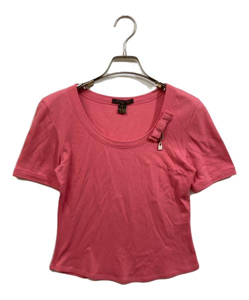 LOUIS VUITTON（ルイ ヴィトン）LOUIS VUITTON (ルイ ヴィトン) チャーム付Tシャツ ピンク サイズ:SIZE Sの古着・服飾アイテム
