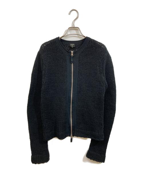 Jean Paul Gaultier homme（ジャンポールゴルチェオム）Jean Paul Gaultier homme (ジャンポールゴルチェオム) メッシュコットンニットブルゾン ブラック サイズ:SIZE 48の古着・服飾アイテム
