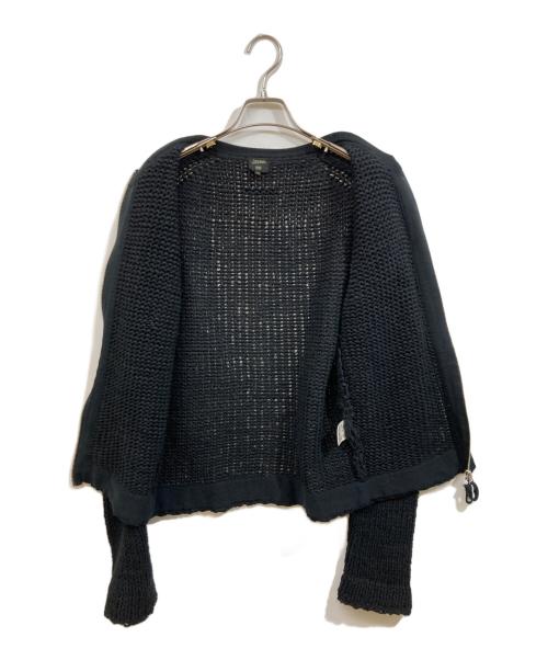 Jean Paul Gaultier homme（ジャンポールゴルチェオム）Jean Paul Gaultier homme (ジャンポールゴルチェオム) メッシュコットンニットブルゾン ブラック サイズ:SIZE 48の古着・服飾アイテム