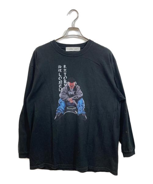 LONELY/論理（ロンリー）LONELY/論理 (ロンリー) VAZVERT (バズバート) ロングスリーブTシャツ ブラック サイズ:実寸をご確認くださいの古着・服飾アイテム