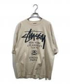 stussyステューシー）の古着「WORLD TOUR TEE」｜ベージュ