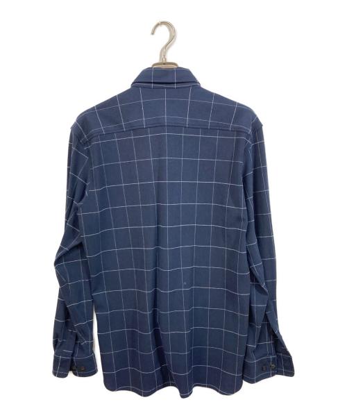 LACOSTE（ラコステ）LACOSTE (ラコステ) グラフチェックジャージボタンダウンシャツ ネイビー サイズ:41の古着・服飾アイテム