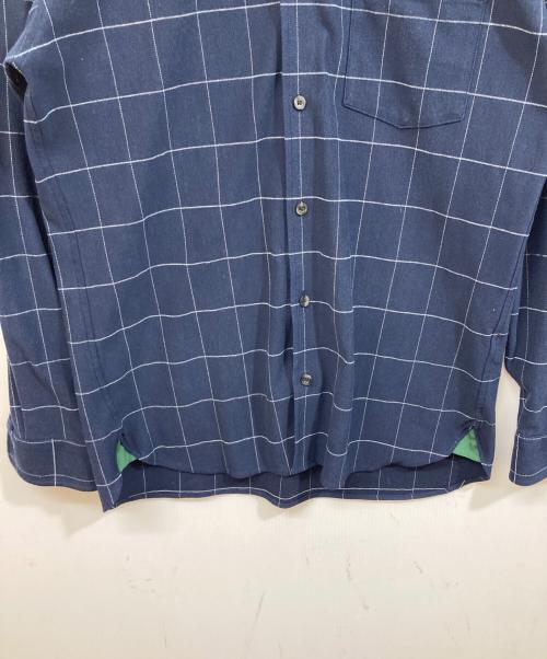 LACOSTE（ラコステ）LACOSTE (ラコステ) グラフチェックジャージボタンダウンシャツ ネイビー サイズ:41の古着・服飾アイテム