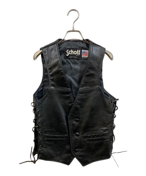 Schott（ショット）Schott (ショット) レザー ベスト ブラック サイズ:SIZE Sの古着・服飾アイテム