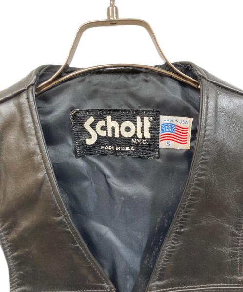 Schott（ショット）Schott (ショット) レザー ベスト ブラック サイズ:SIZE Sの古着・服飾アイテム