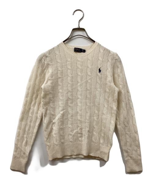 POLO RALPH LAUREN（ポロ・ラルフローレン）POLO RALPH LAUREN (ポロ・ラルフローレン) カシミア混ニット アイボリー サイズ:SIZE XSの古着・服飾アイテム