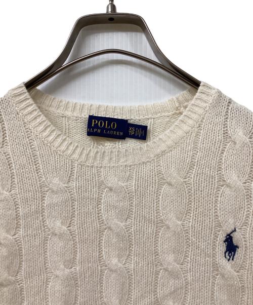 POLO RALPH LAUREN（ポロ・ラルフローレン）POLO RALPH LAUREN (ポロ・ラルフローレン) カシミア混ニット アイボリー サイズ:SIZE XSの古着・服飾アイテム