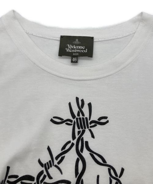 Vivienne Westwood man（ヴィヴィアン ウェストウッド マン）Vivienne Westwood man (ヴィヴィアン ウェストウッド マン) BARBED WIRE リラックスＴシャツ ホワイト サイズ:46の古着・服飾アイテム