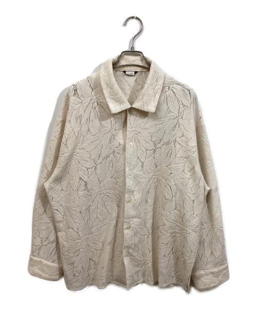 CLANE（クラネ）CLANE (クラネ) CURTAIN LACE SLIT SHIRT アイボリー サイズ:	SIZE 2の古着・服飾アイテム